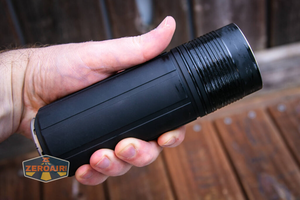 Imalent SR32 flashlight in hand