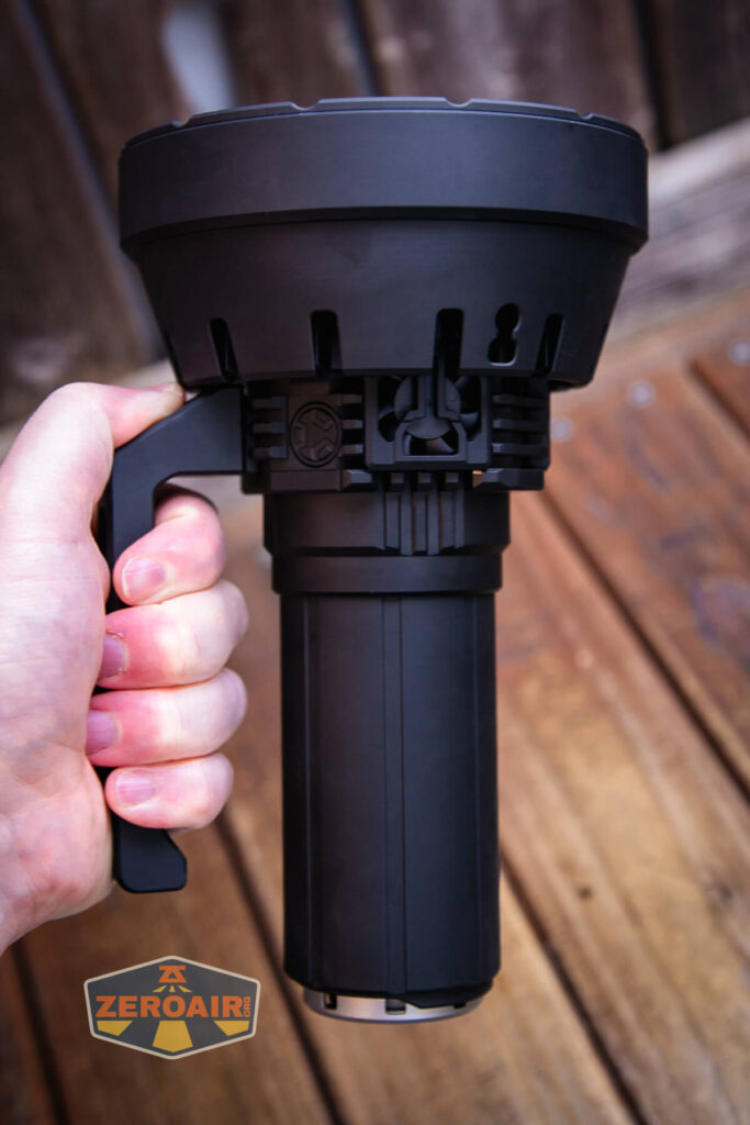 Imalent SR32 flashlight in hand