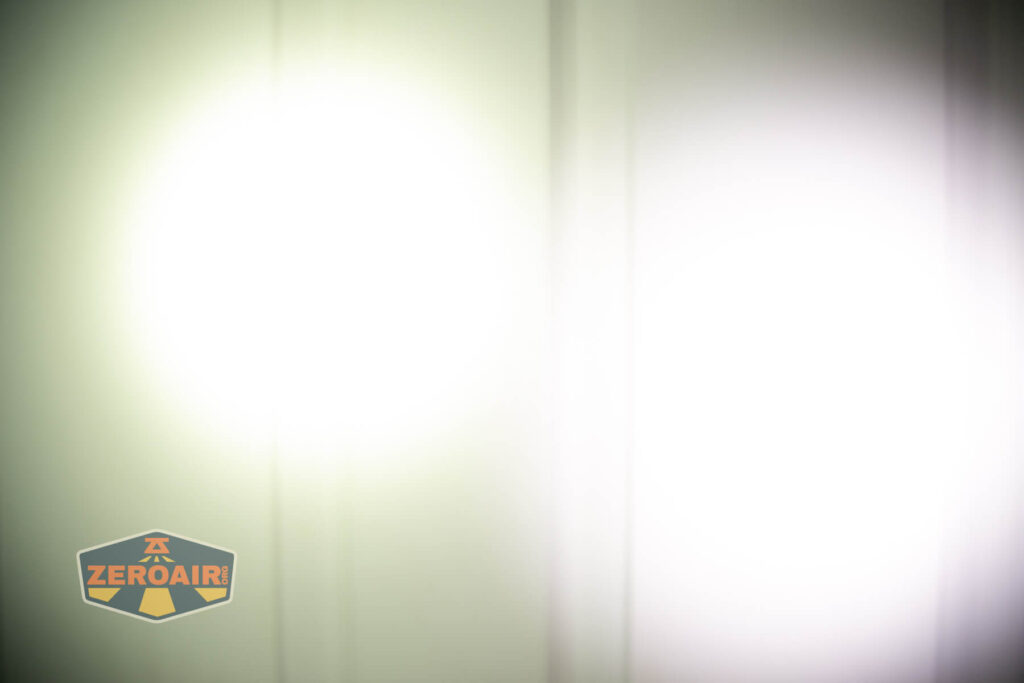 beamshots on door compared to nichia 219b