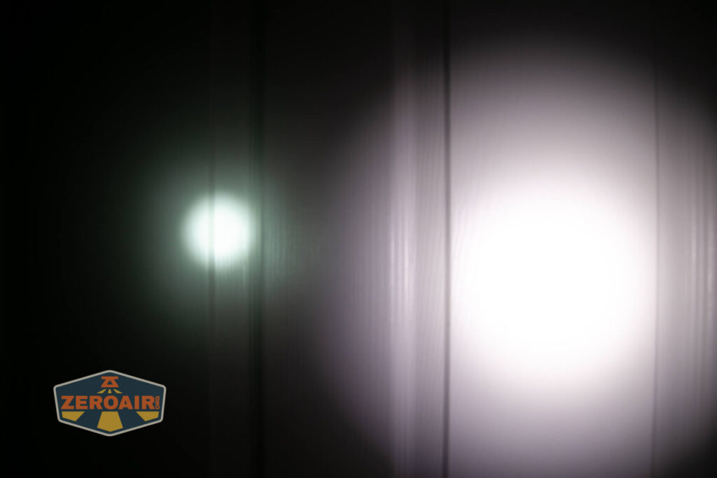 beamshots on door compared to nichia 219b