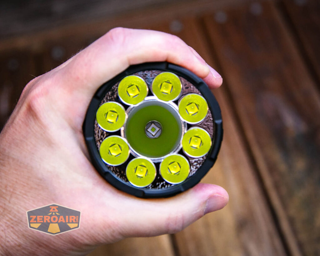 Lumintop Thanos 23 flashlight in hand