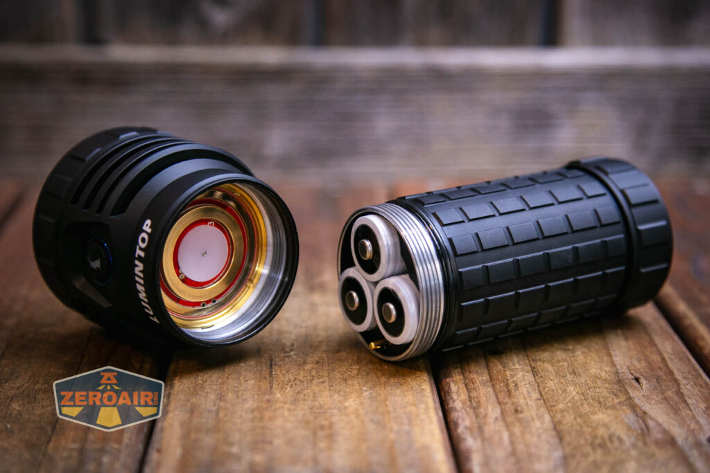 Lumintop Thanos 23 flashlight with included 21700 cells installed