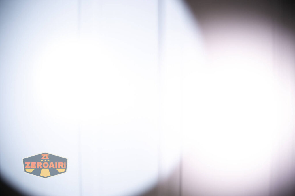 beamshots on door compared to nichia 219b