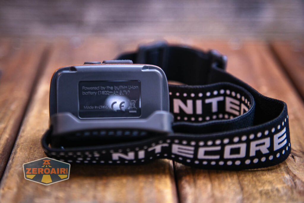 Nitecore NU31 headlamp showing back of headlamp