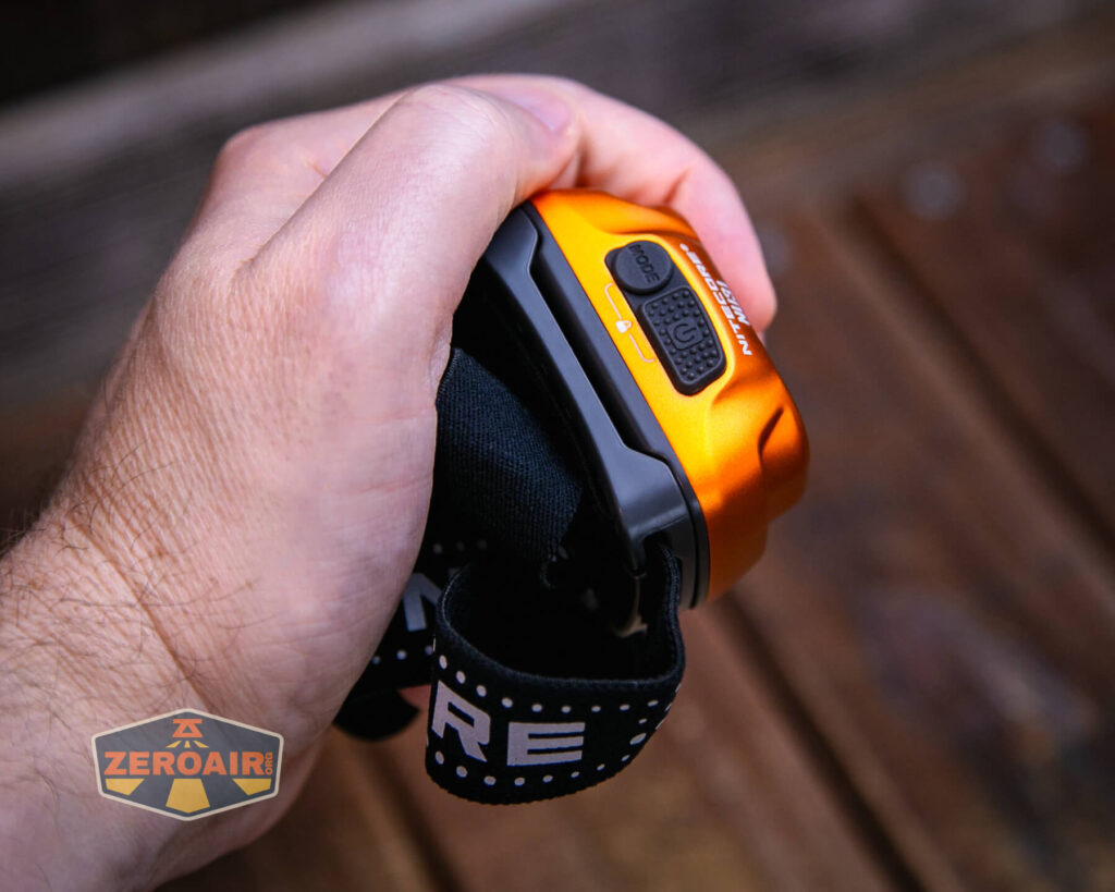 Nitecore NU31 headlamp in hand