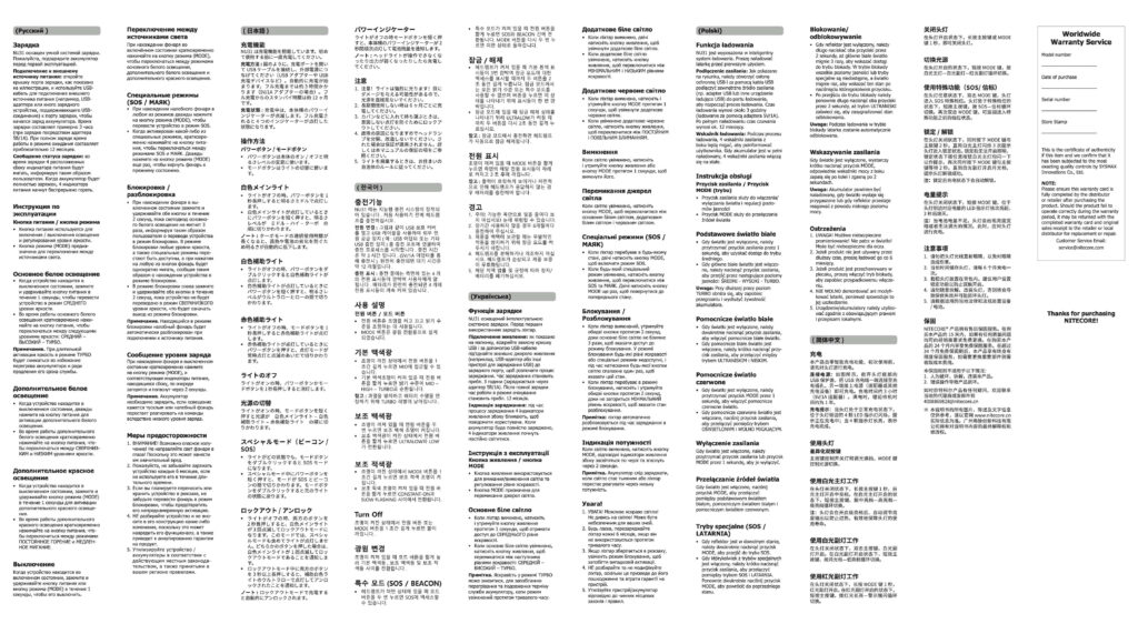 Nitecore NU31 headlamp manual