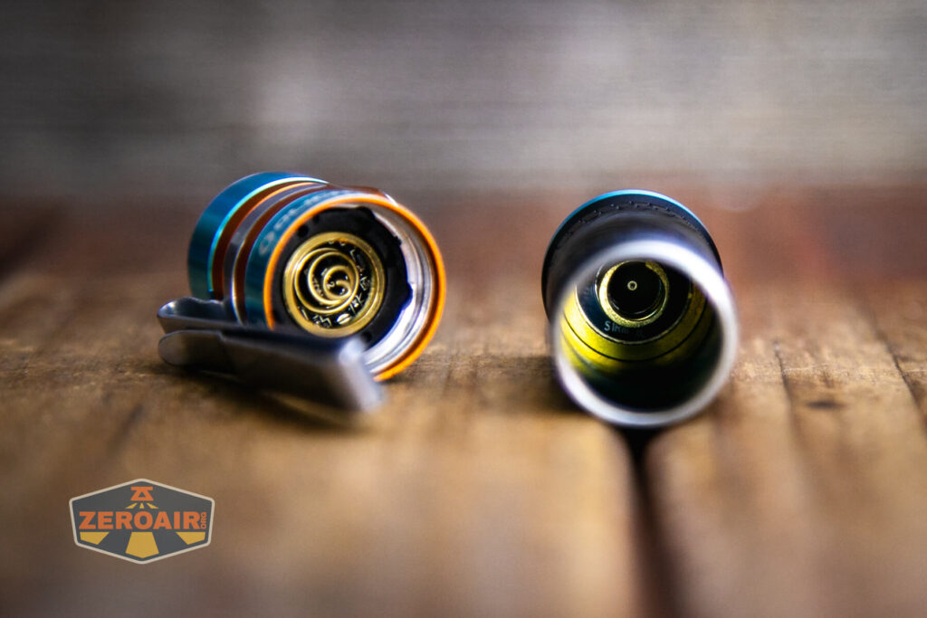 Olight Baton 3 Roadster head off body showing springs