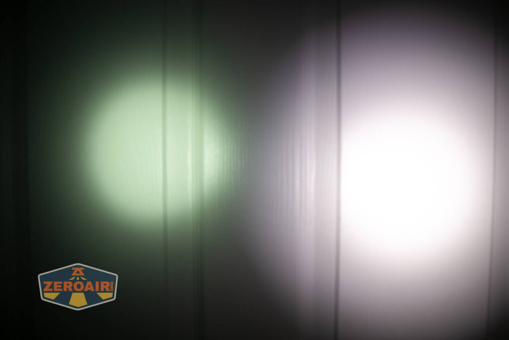 beamshots on door compared to nichia 219b