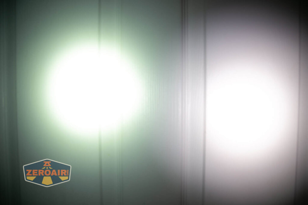 beamshots on door compared to nichia 219b