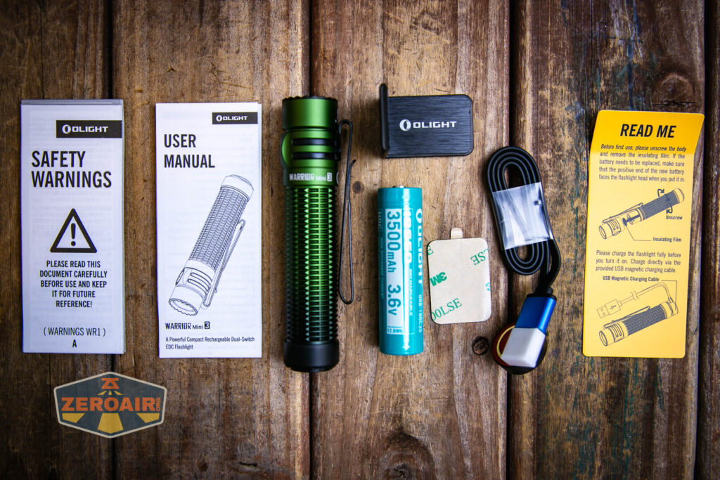 Olight Warrior Mini 3 flashlight what's included