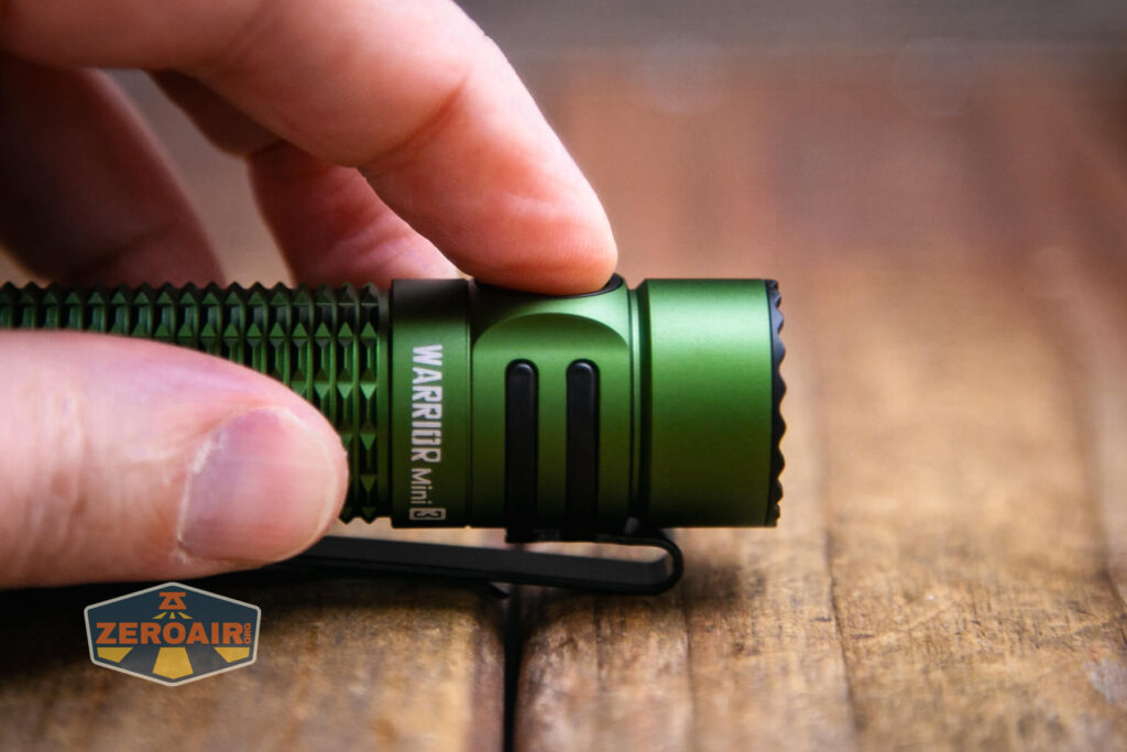 Olight Warrior Mini 3 flashlight e-switch profile actuation