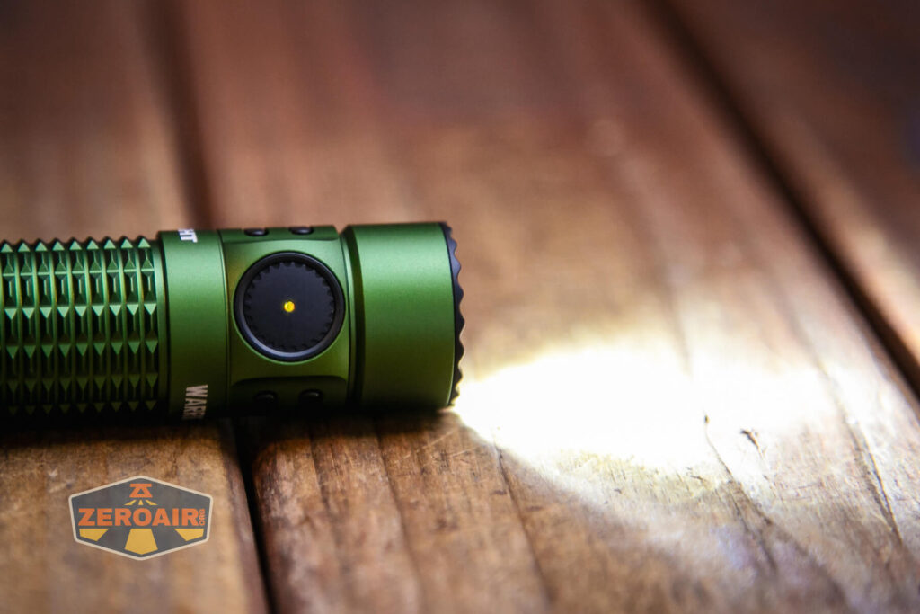 Olight Warrior Mini 3 flashlight emitter on