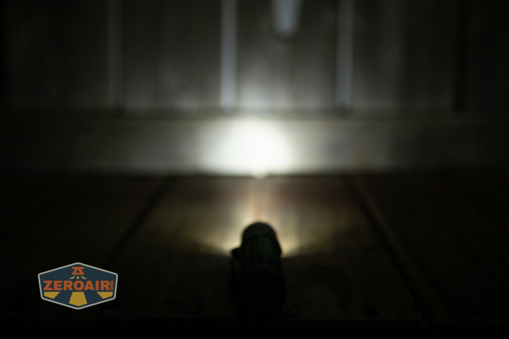 Olight Warrior Mini 3 flashlight emitter on