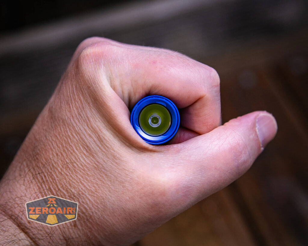 Thrunite Archer Pro V2 blue flashlight in hand