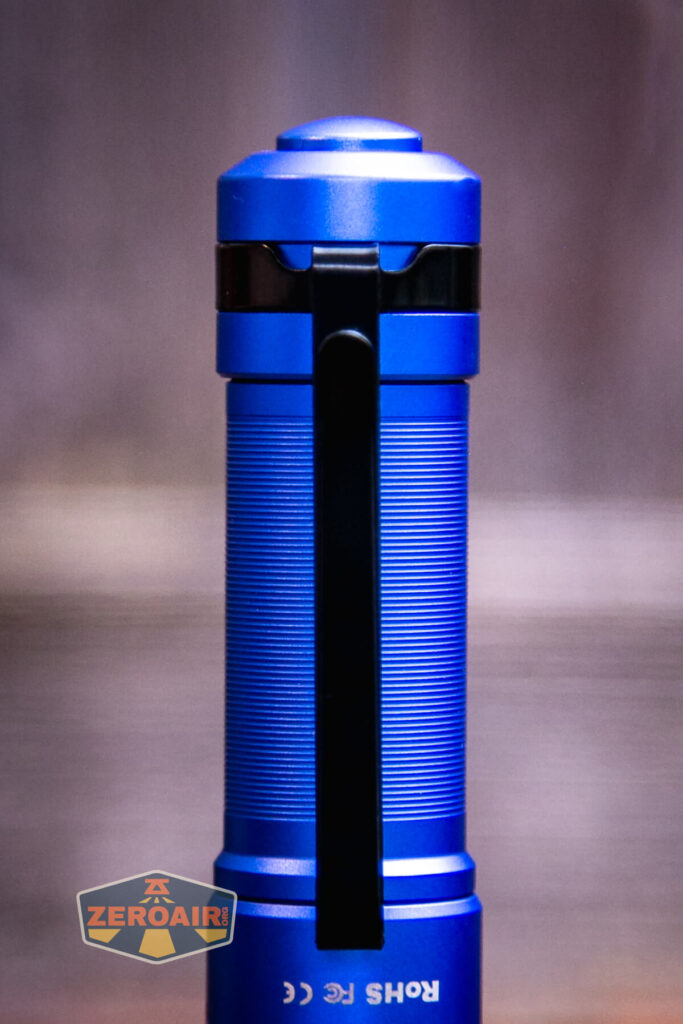 Thrunite Archer Pro V2 blue flashlight pocket clip detail