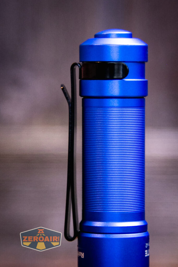 Thrunite Archer Pro V2 blue flashlight pocket clip detail