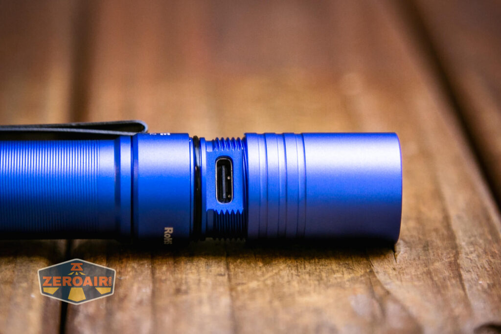 Thrunite Archer Pro V2 blue flashlight charging port