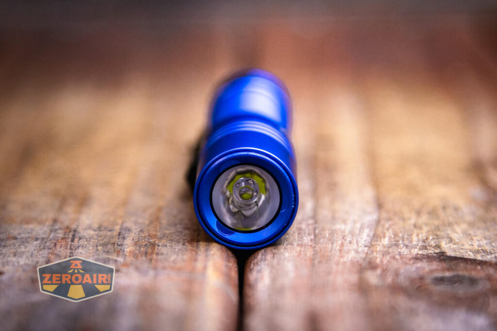 Thrunite Archer Pro V2 blue flashlight emitter and TIR