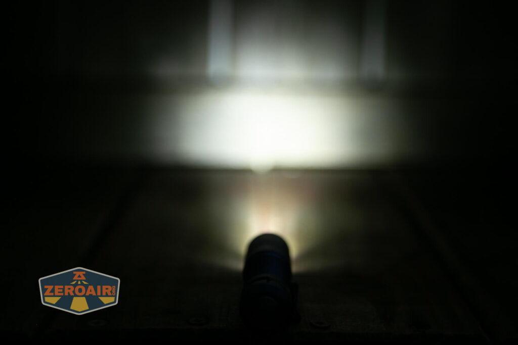 Thrunite Archer Pro V2 blue flashlight emitter on