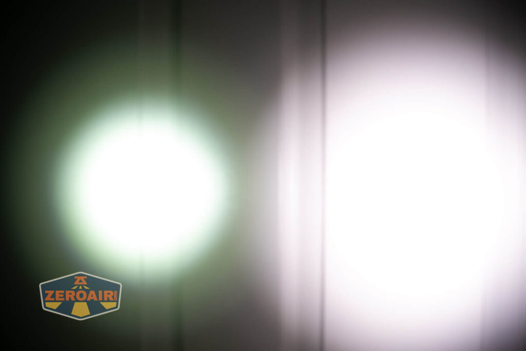 beamshots on door (at 1') compared to nichia 219b 4500K