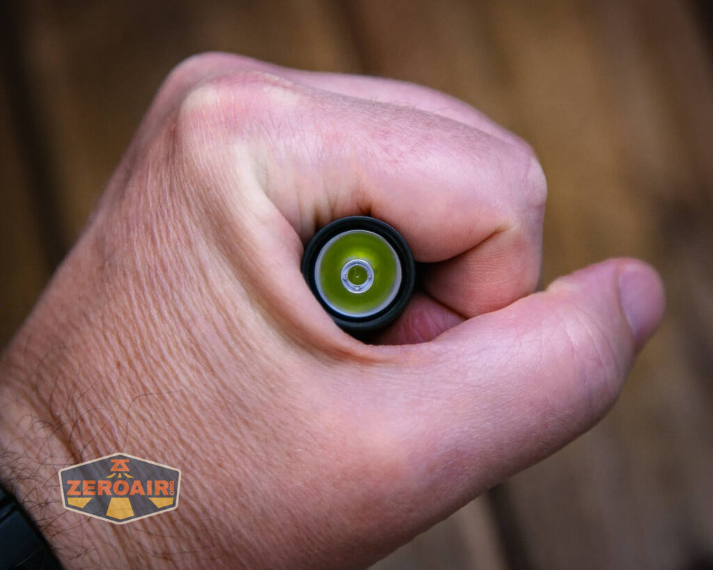 Thrunite Saber EDC pocket flashlight in hand