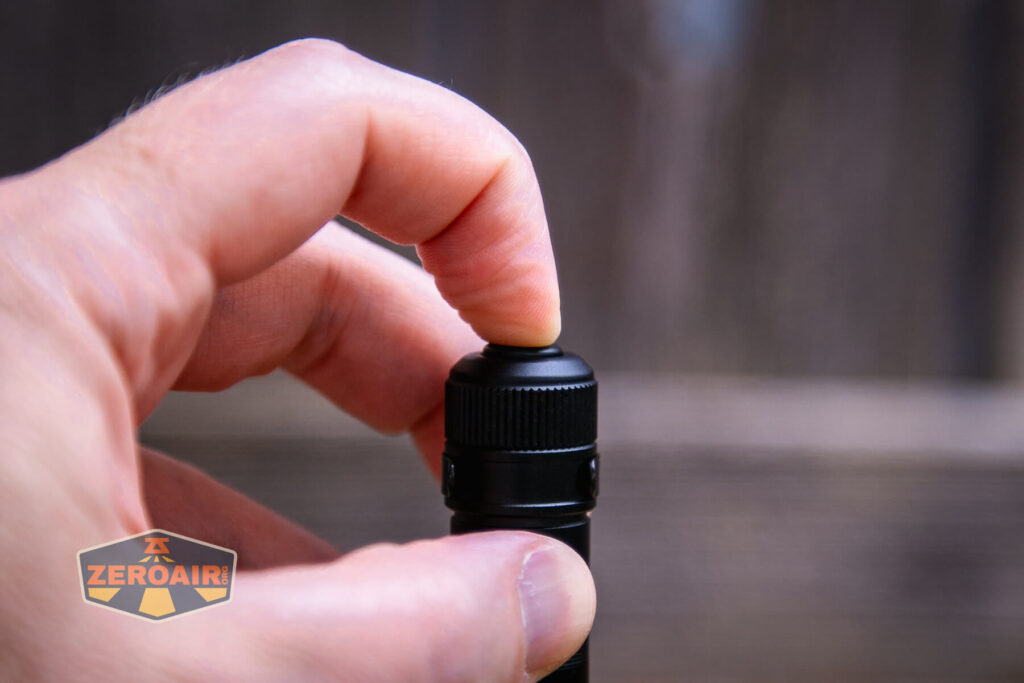 Thrunite Saber EDC pocket flashlight tail switch actuation