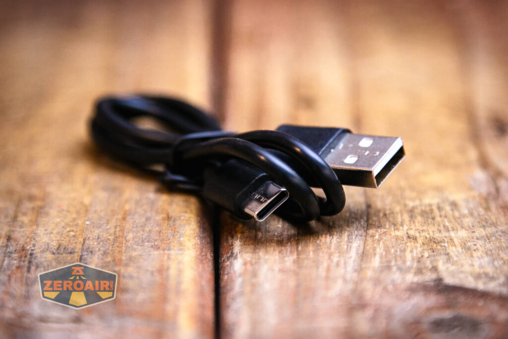 Thrunite Saber EDC pocket flashlight included charging cable