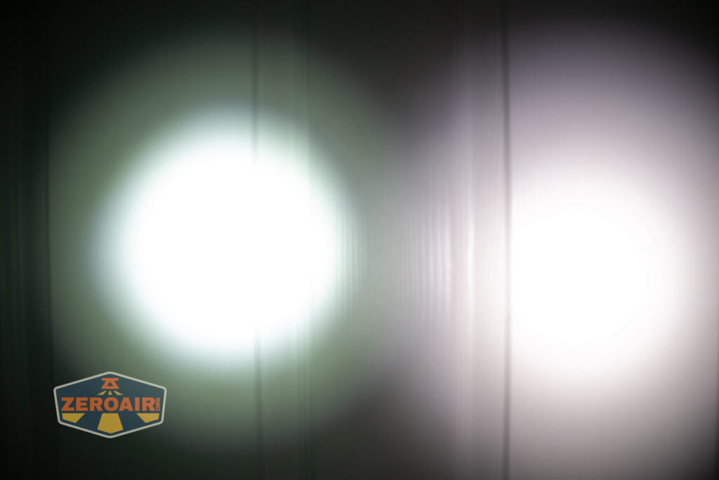 beamshots on door compared to nichia 219b