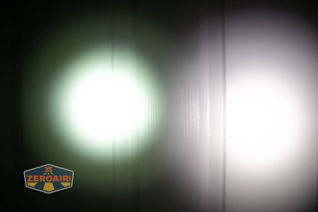 beamshots on door compared to nichia 219b
