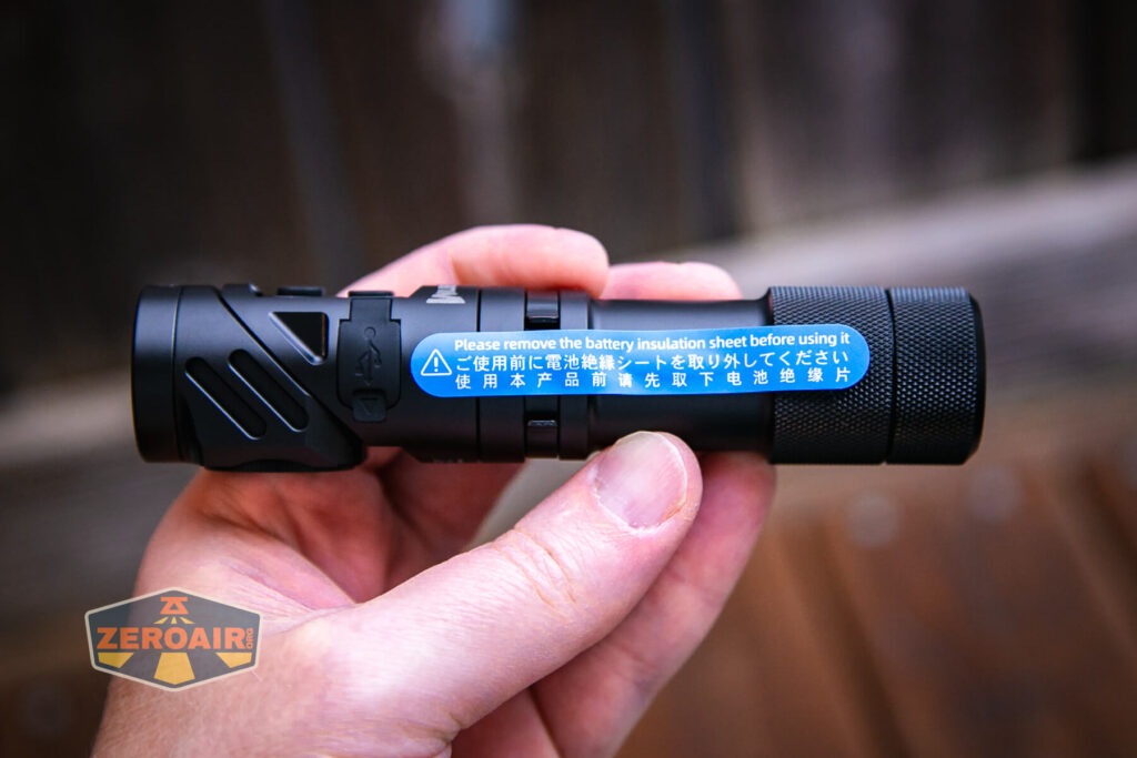 Wuben L1 dual beam flashlight sticker to remove