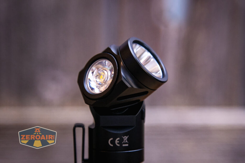 Wuben L1 dual beam flashlight head half twisted