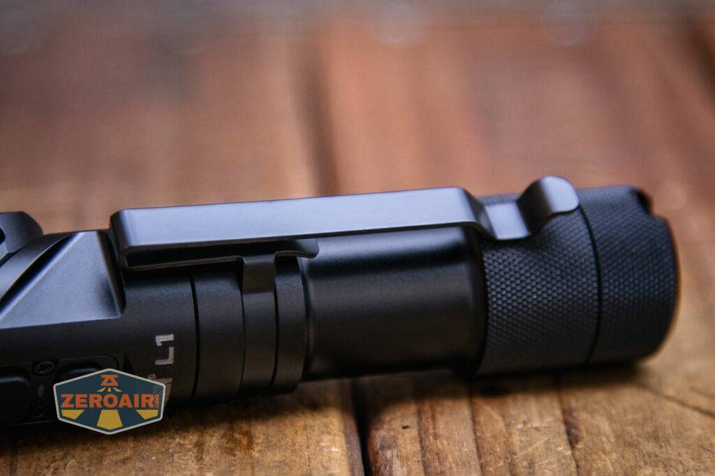 Wuben L1 dual beam flashlight pocket clip