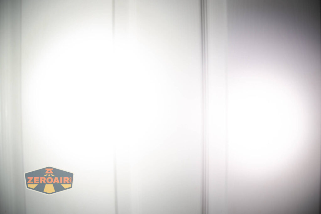 beamshots on door compared to nichia 219b