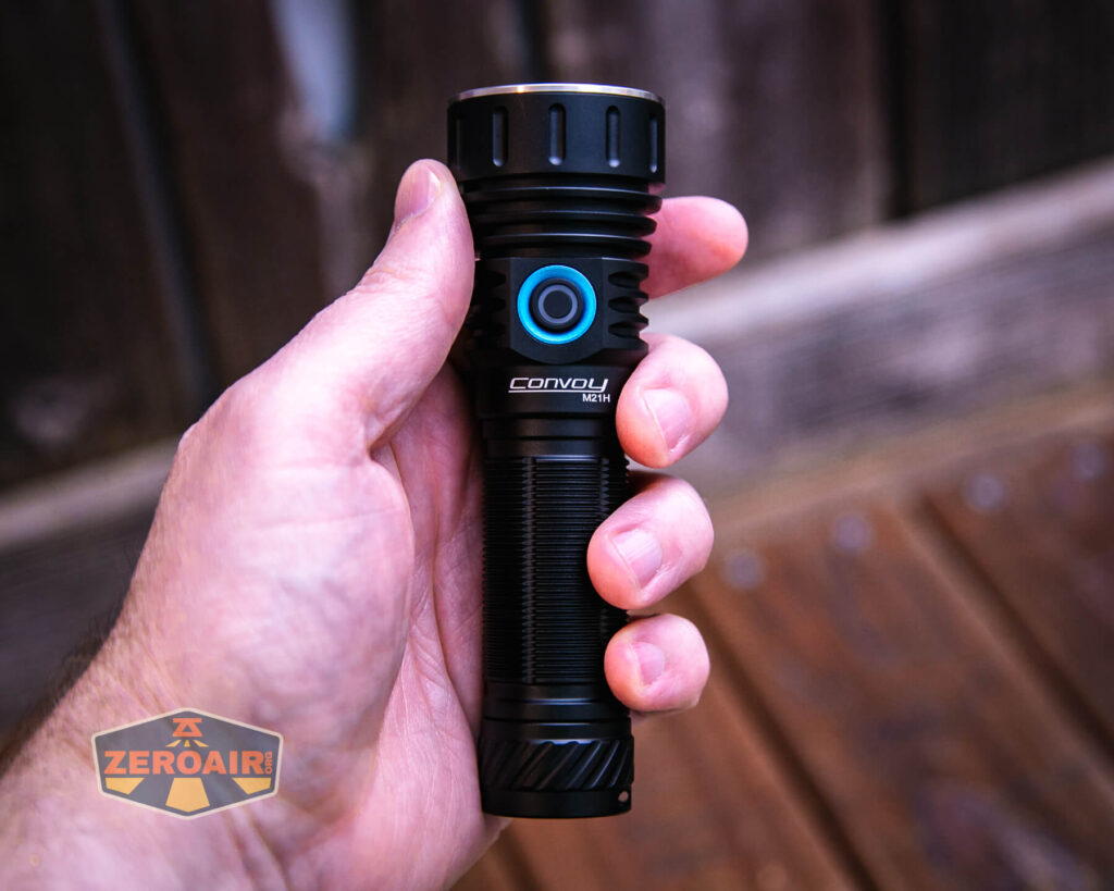 Convoy M21H flashlight in hand