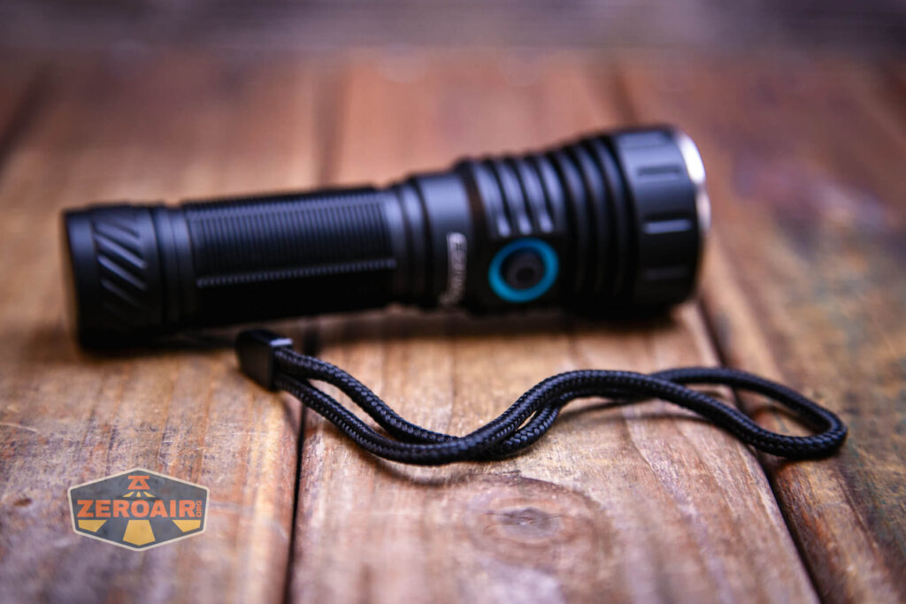 Convoy M21H flashlight lanyard in use