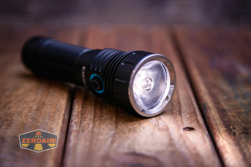 Convoy M21H flashlight emitter on and TIR