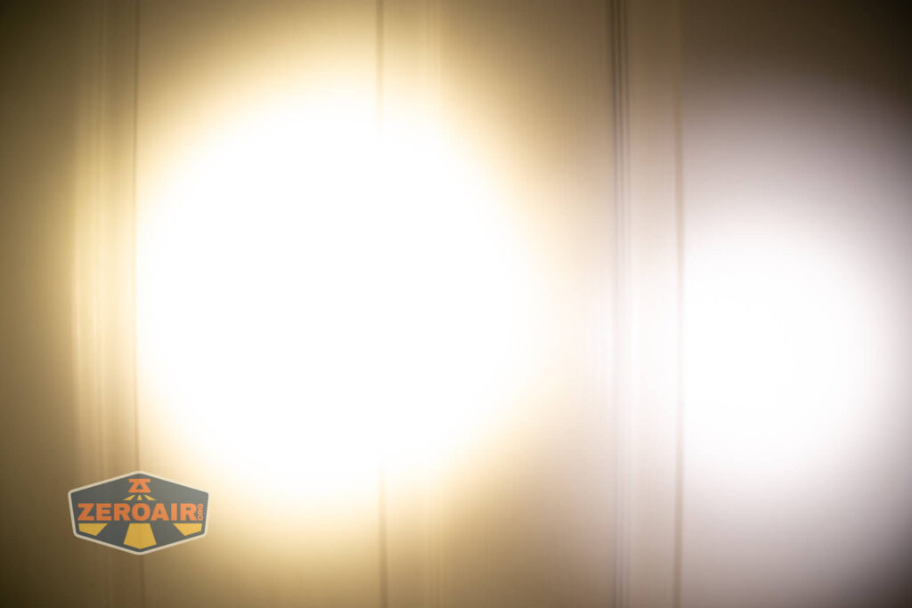 beamshots on door compared to nichia 219b