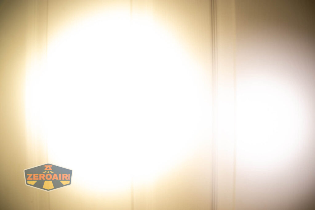 beamshots on door compared to nichia 219b