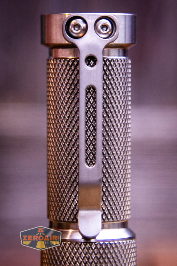 Gift Glow A1 reflector flashlight pocket clip detail