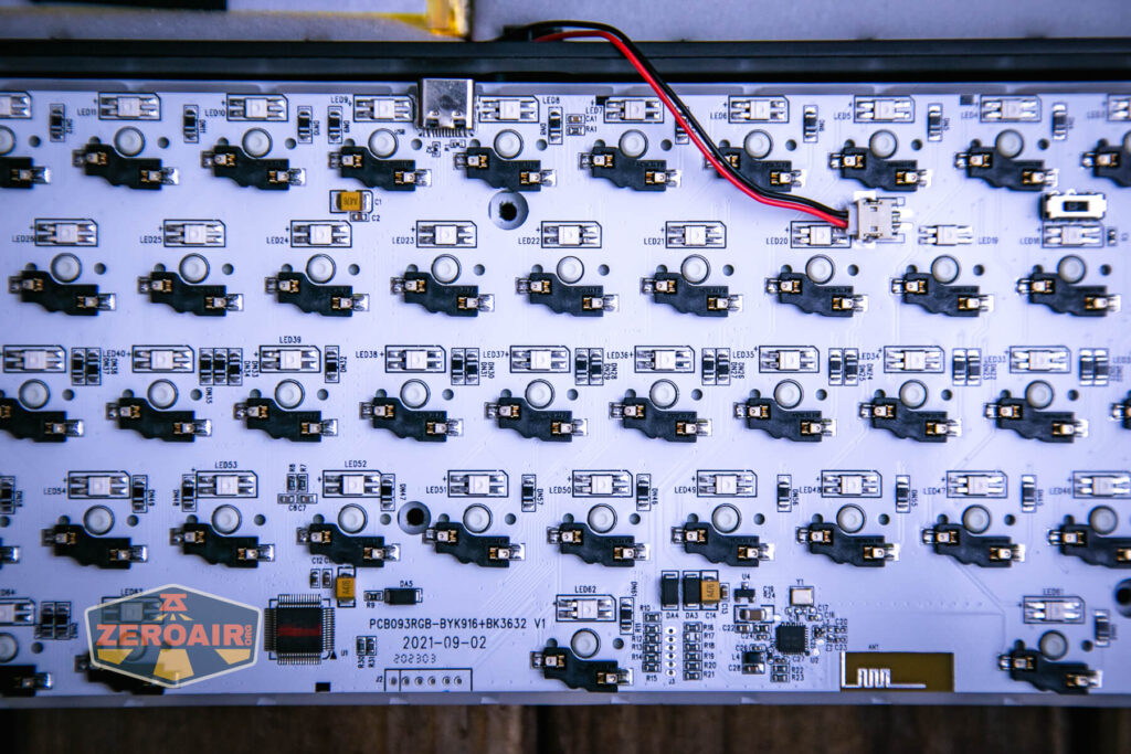 Goblintechkeys Alpha 68 mechanical keyboard battery connector etc detail