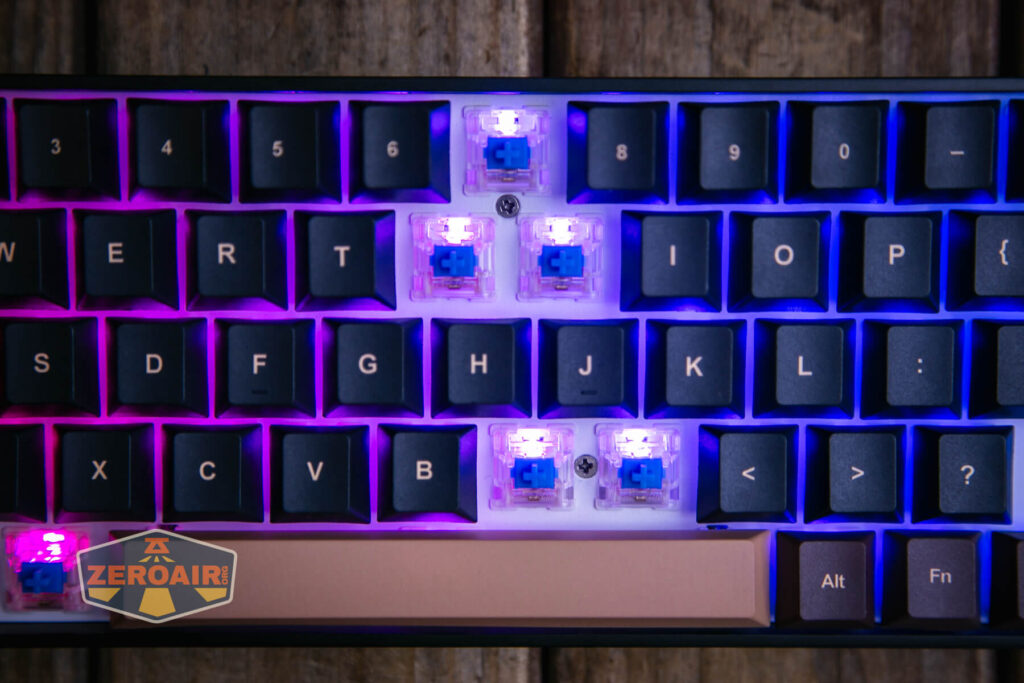 Goblintechkeys Alpha 68 mechanical keyboard rgb lit in various colors