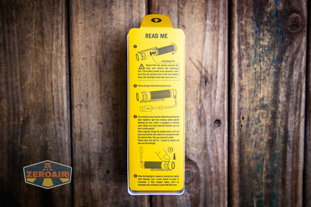 Olight Baton 3 Pro Max purple flashlight inside package