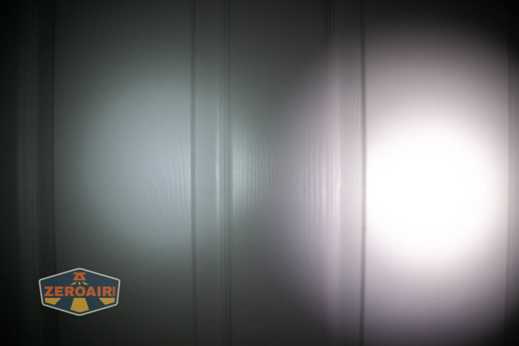beamshots on door compared to nichia 219b
