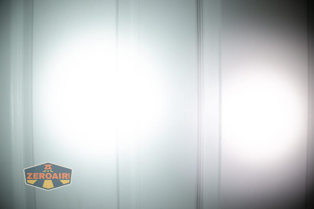 beamshots on door compared to nichia 219b
