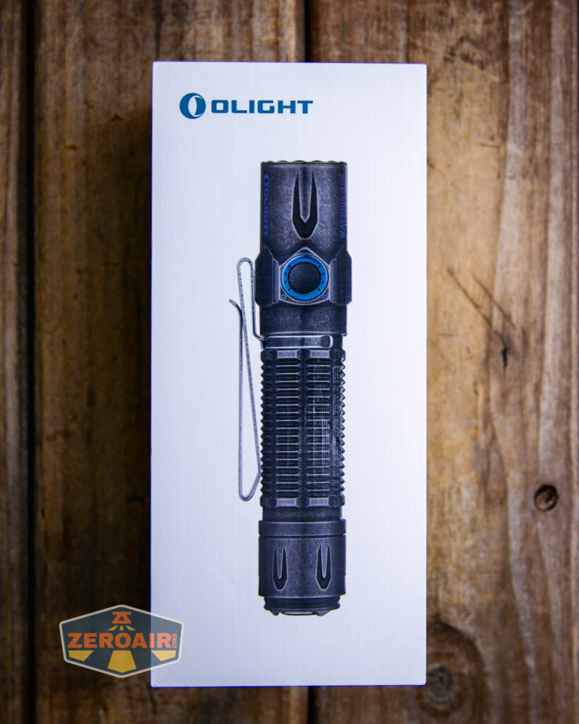 Olight Warrior 3S stonewashed titanium box and package
