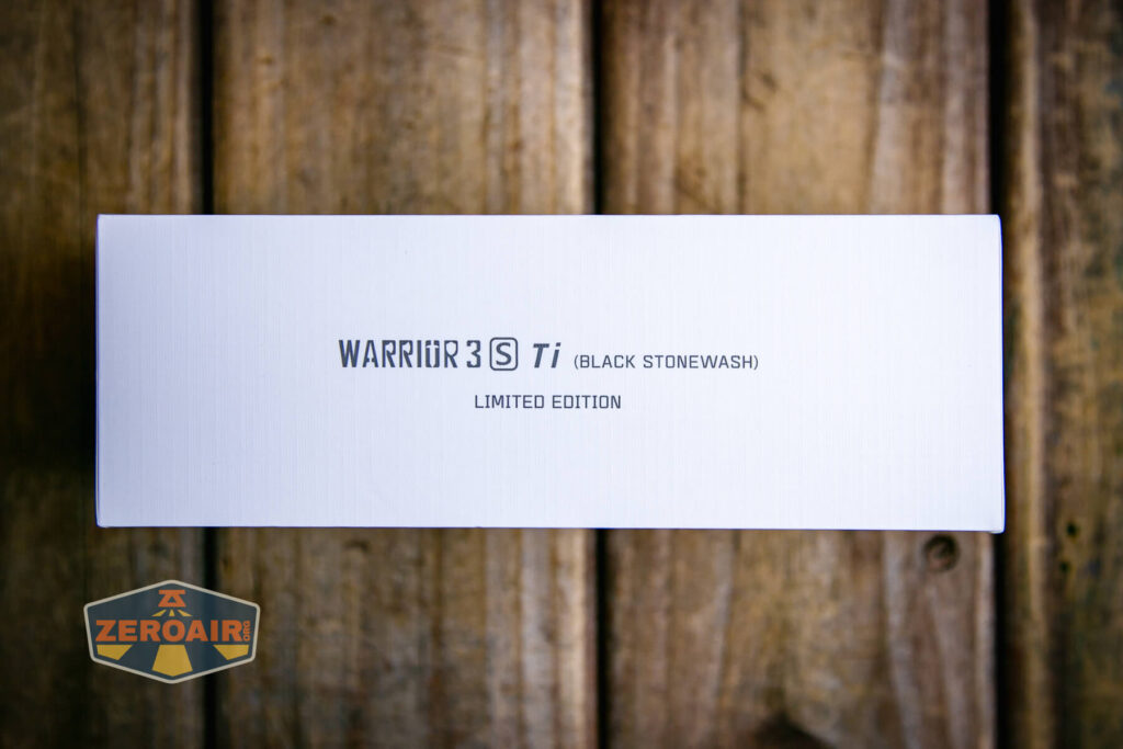 Olight Warrior 3S stonewashed titanium box and package
