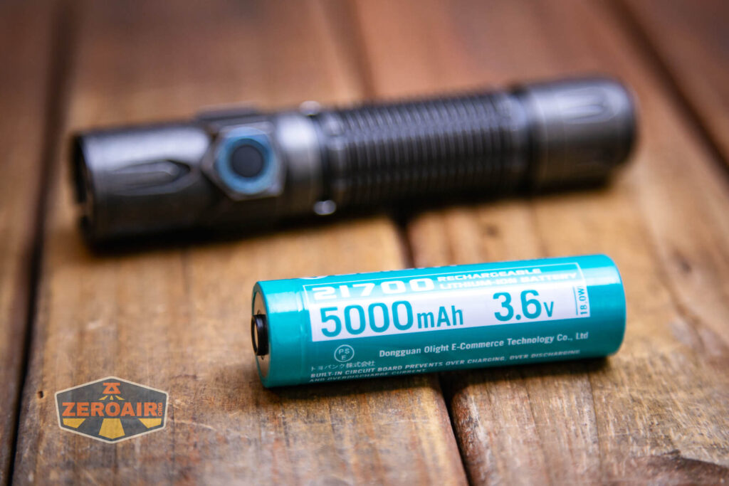 Olight Warrior 3S stonewashed titanium with included 21700 cell