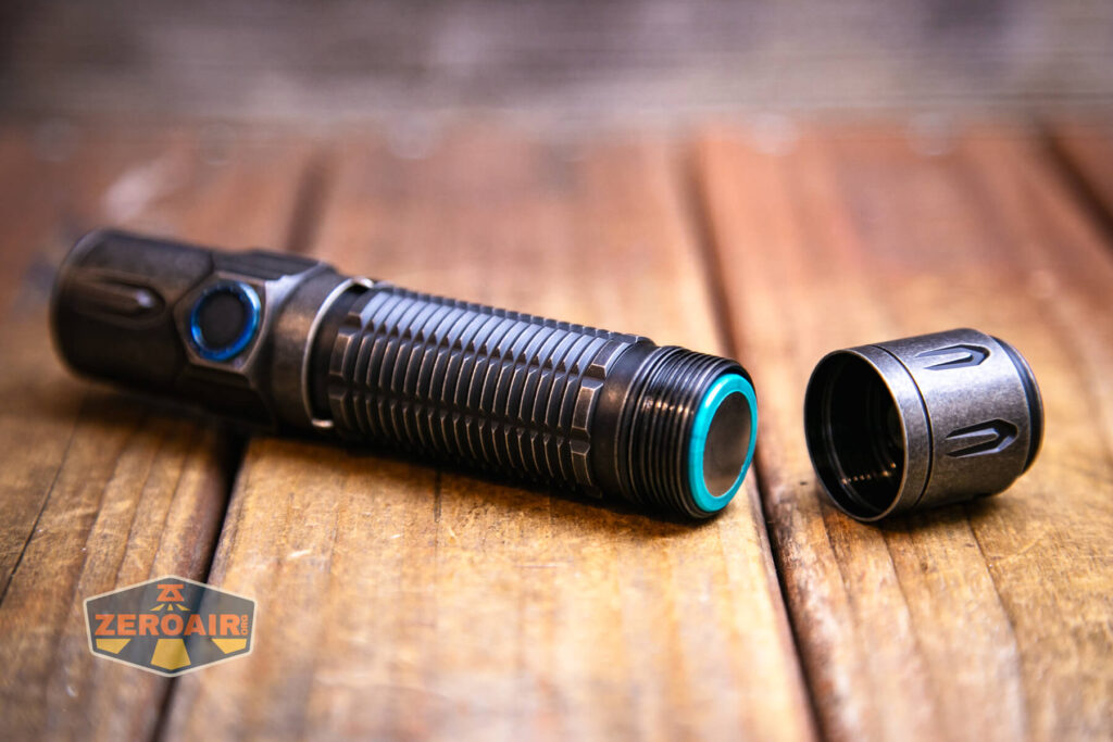 Olight Warrior 3S stonewashed titanium with included 21700 cell installed