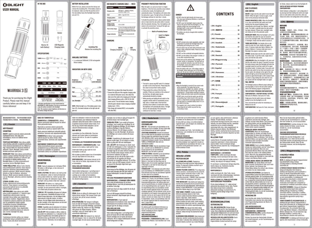 Olight Warrior 3S stonewashed titanium manual