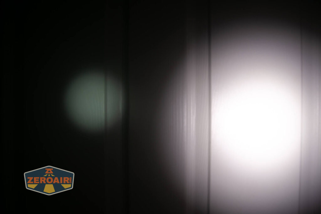 beamshots on door compared to nichia 219b